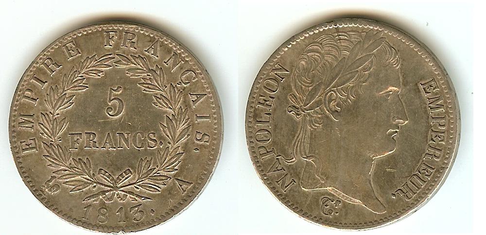 5 Francs Napoléon Empereur 1813A SUP à SUP+